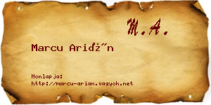 Marcu Arián névjegykártya
